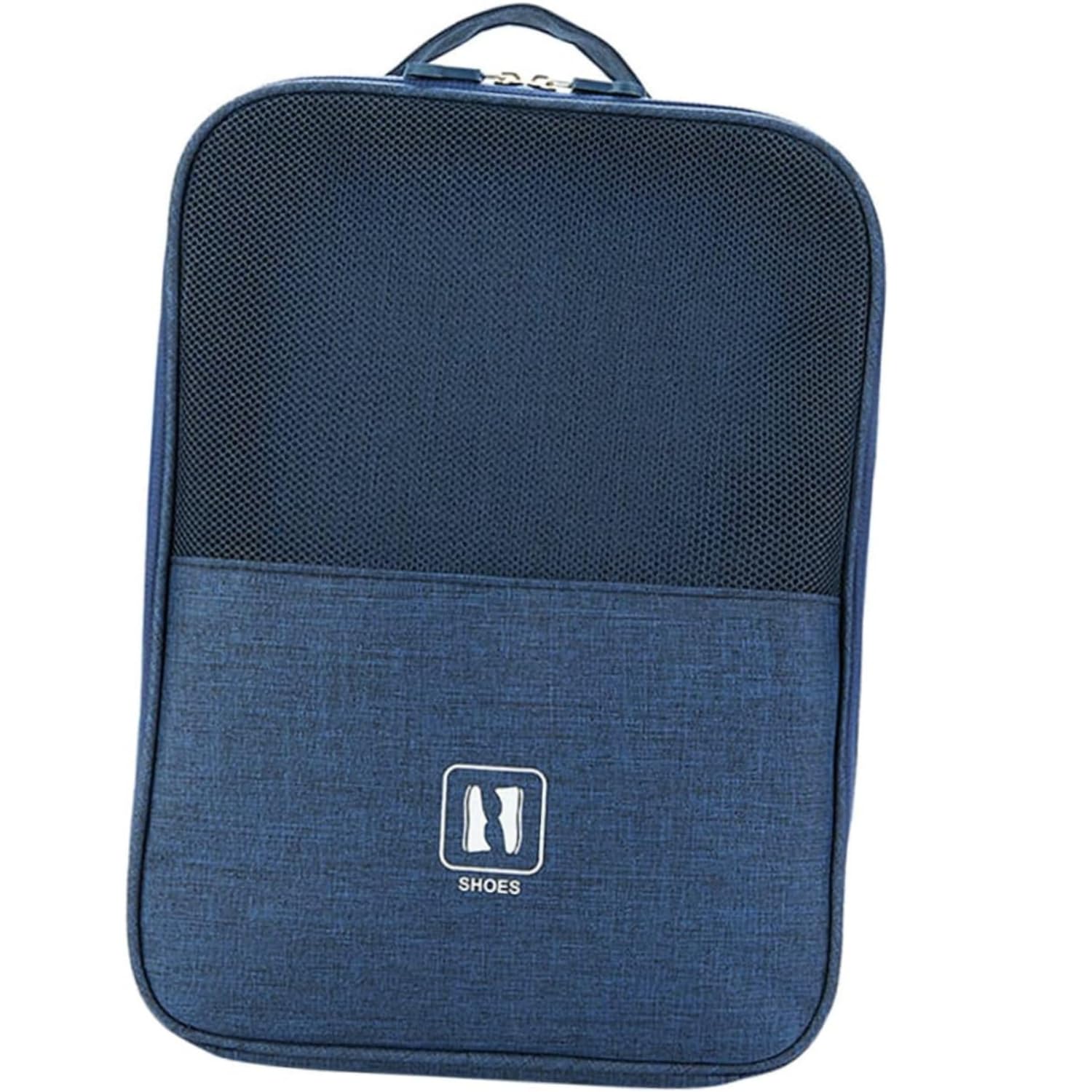 Travel Shoe Bag 3 in 1 Shoe Organizer Space Saving Storage Organizer Bags Tote Pouch with Zipper Standard Waterproof Portable Shoe Holder Polyester Bag for Men Women (Blue)-image-46