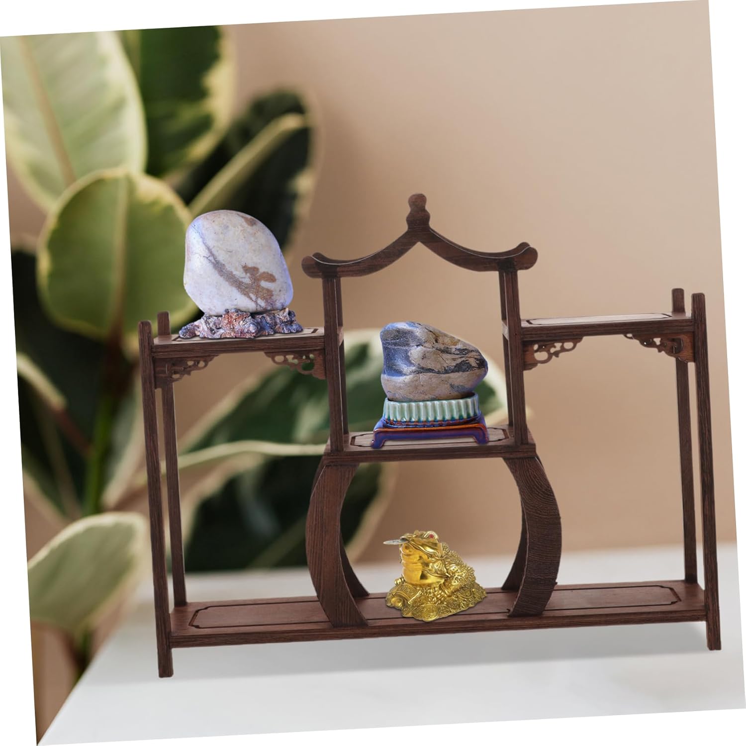 Wooden Display Stand Plant Shelf Antique Display Stand Jade Crafts Rack