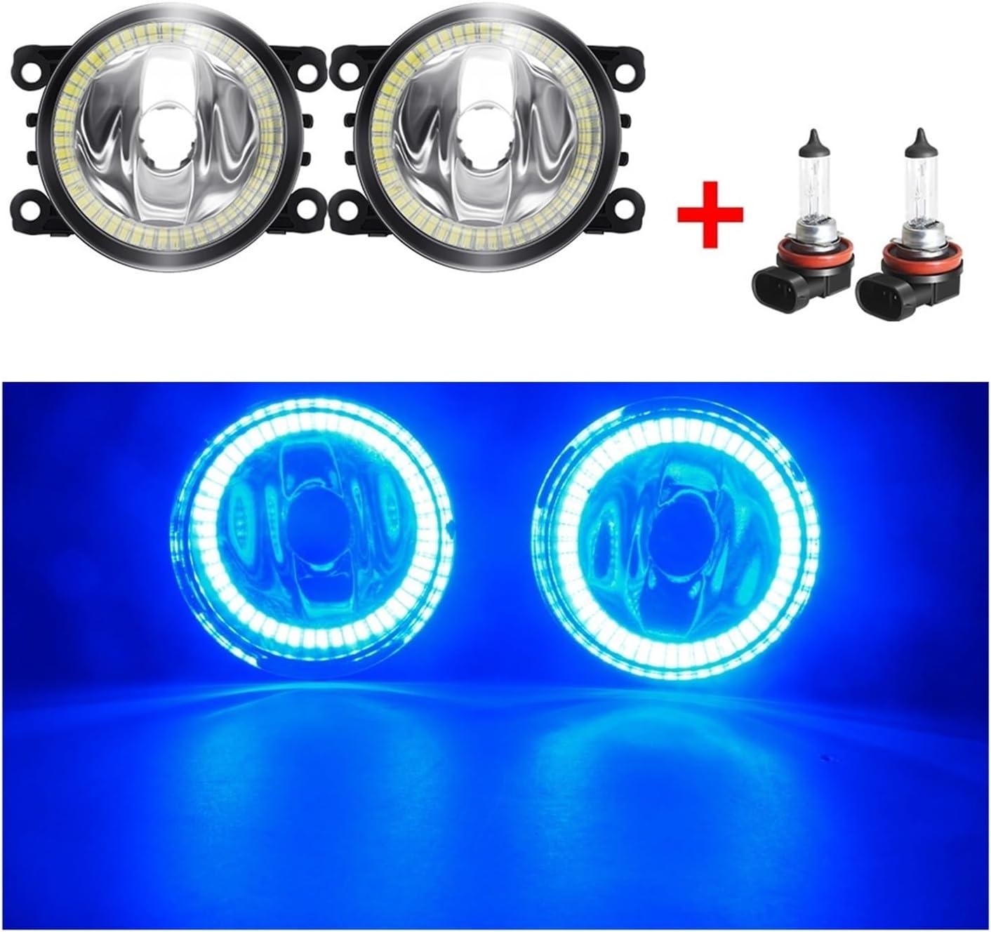 エンジェルアイフォグライトアセンブリ オペルアストラGH 1998-2010車H11フロントバンパーフォグランプ ハローリング付きD