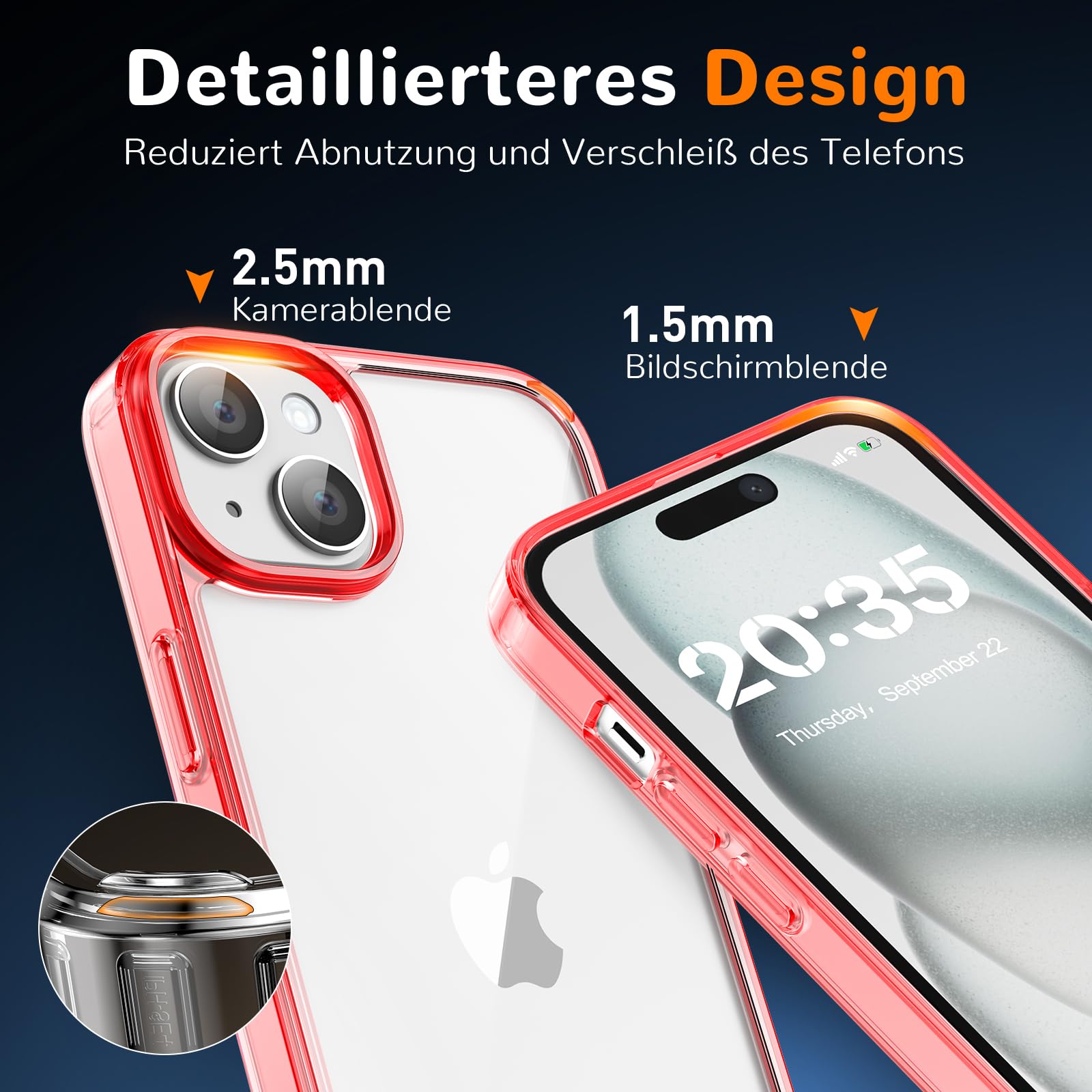 Clear Case for iPhone 15, Ultra Thin, Shockproof TPU Cover, Anti-Yellowing, Crystal Clear, Phone Case for Apple iPhone 15 - Clear — view 374