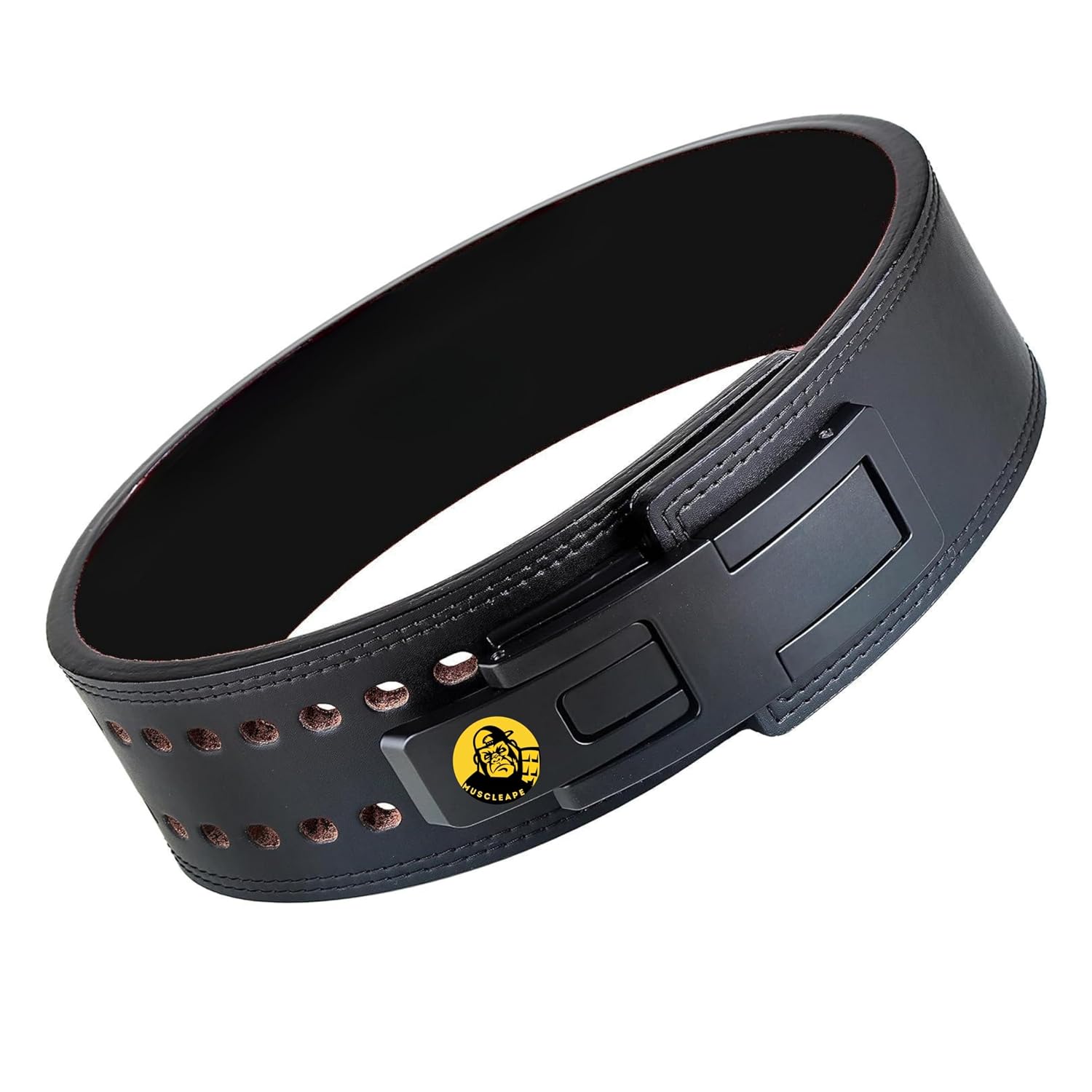 Muscleape 13mm Lever Belt. 4" Wide Genuine Leather. Quick-Release Steel Alloy Lever. Adjustable Powerlifting Belt With Lif... - Review, Price and Buying Guide