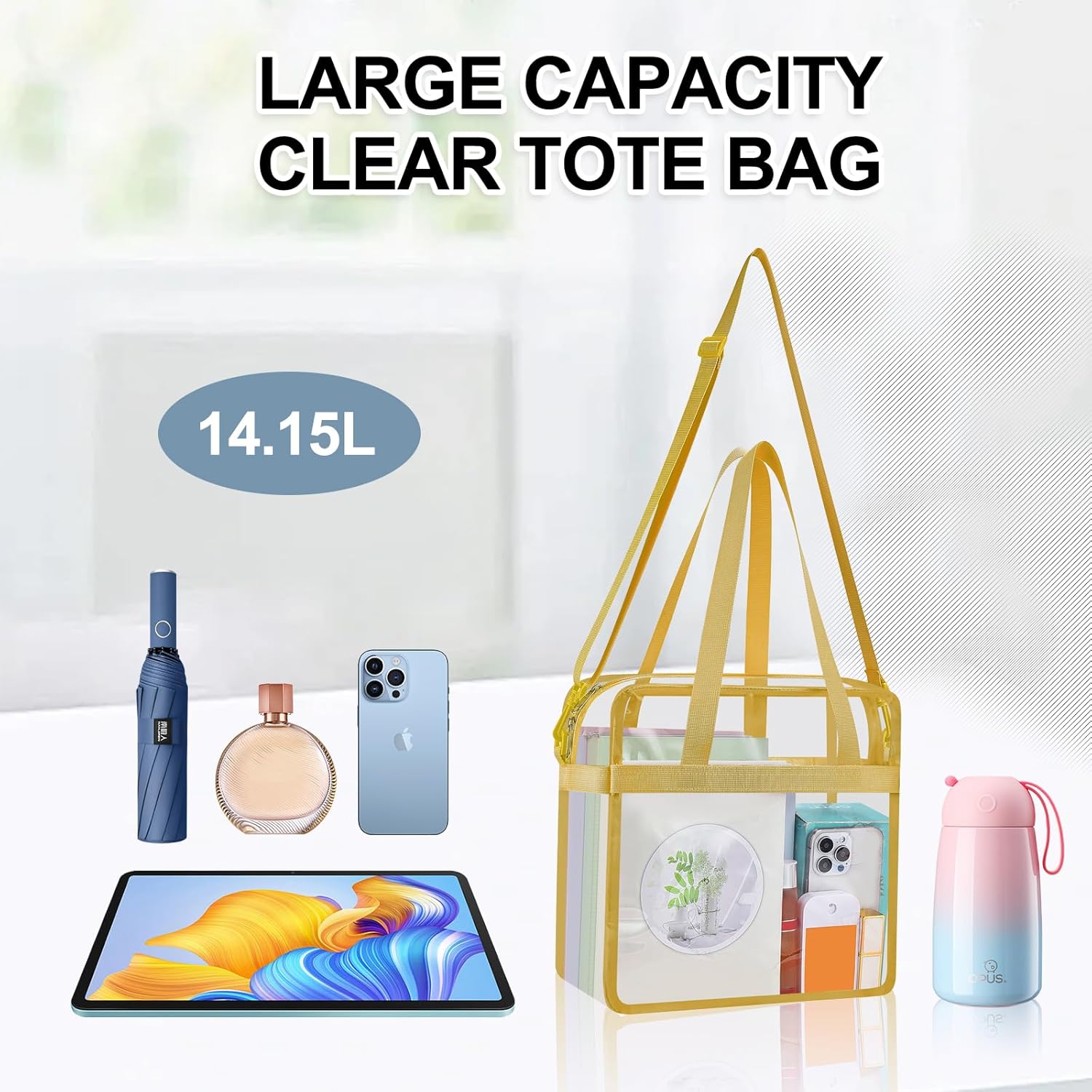 Clear Bag for Stadium Events Clear Tote Bag 12×6×12 for Concert,Sport,Festival - Image 3