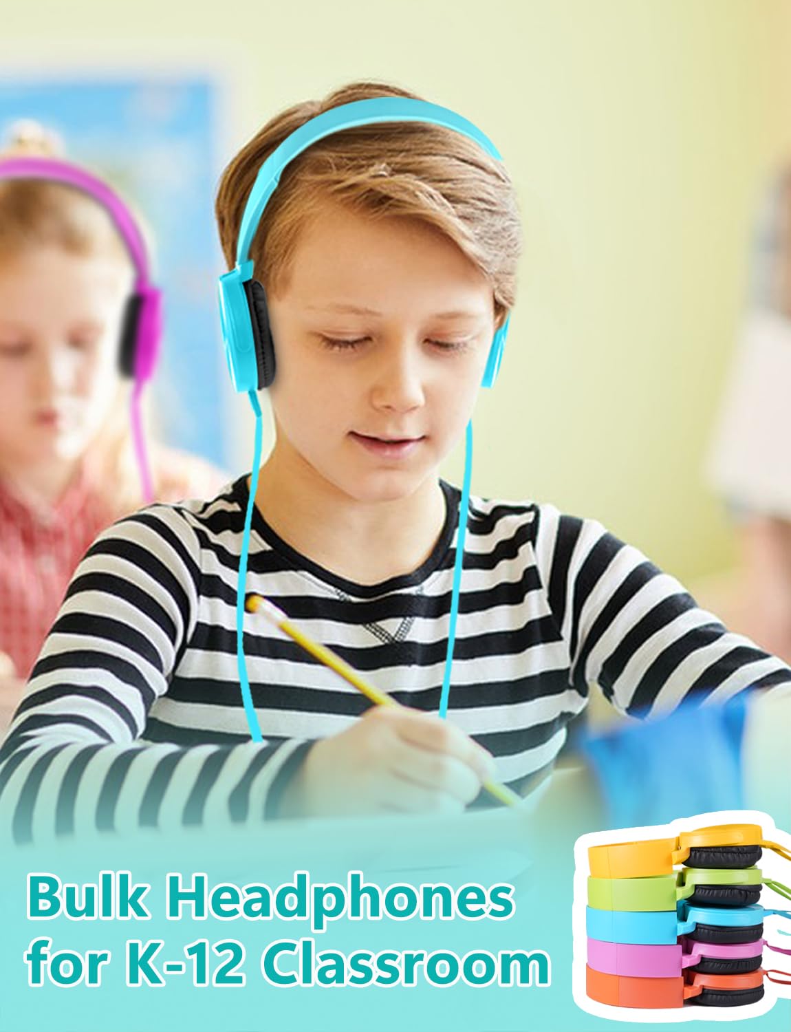 20 Pack Wired Headphones for School K-12 Classroom Deals - Dettaglio