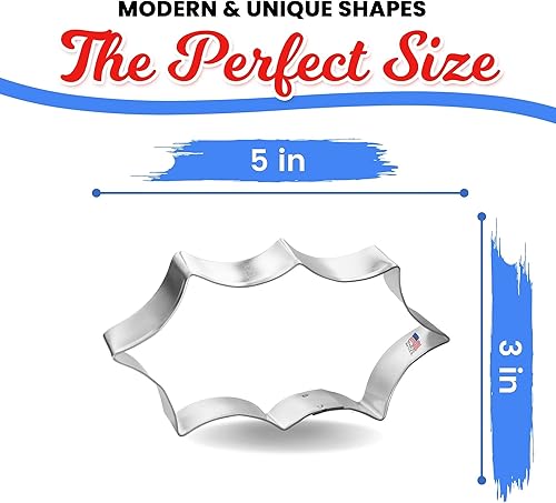Miniatura 2 de Foose Holly Leaf - Cortador de galletas de 5.5 pulgadas, cortadores de galletas de acero estañado, molde para galletas de hoja de acebo