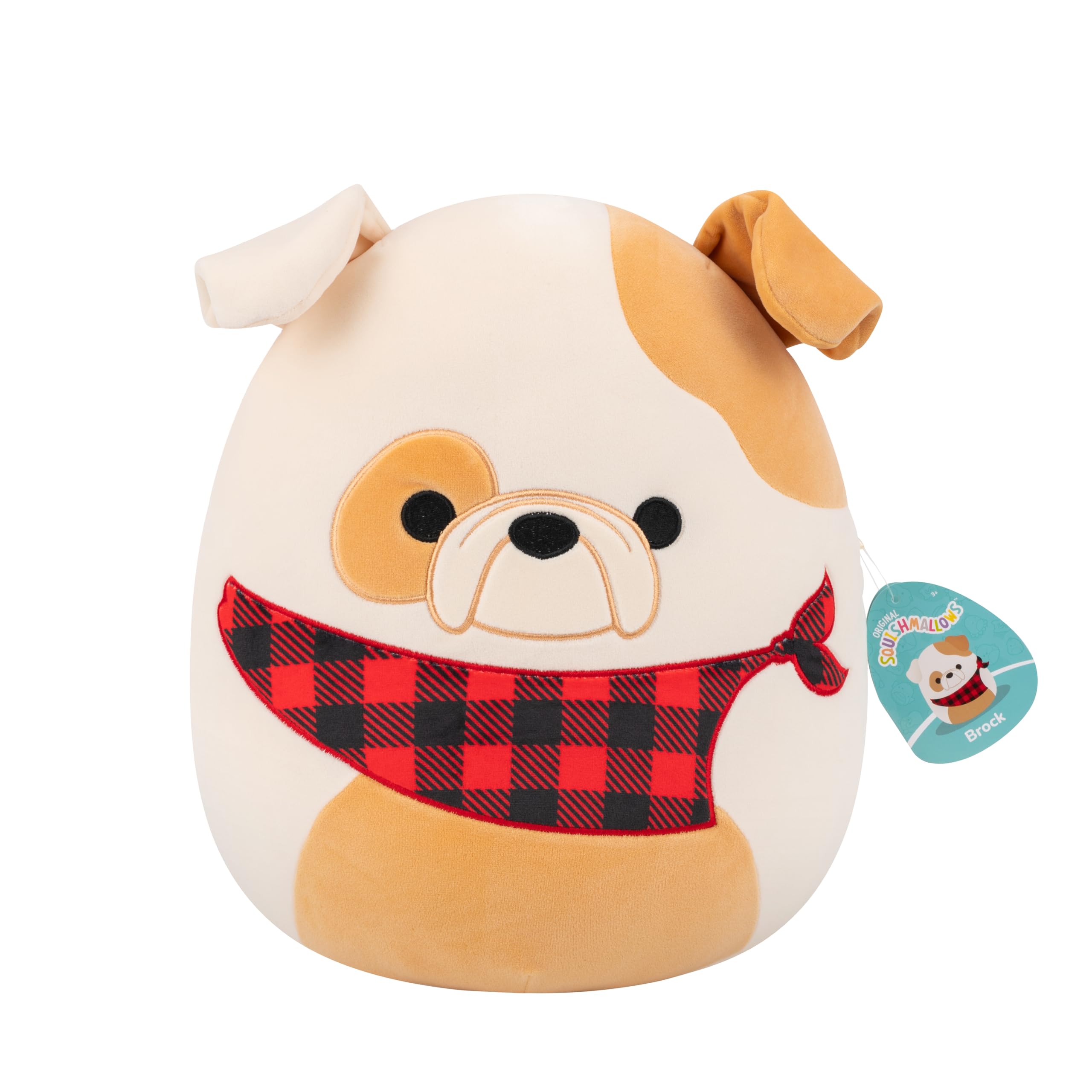 Squishmallows Original 12-Inch Brock the White and Tan Bulldog, 12 inches - Image 2