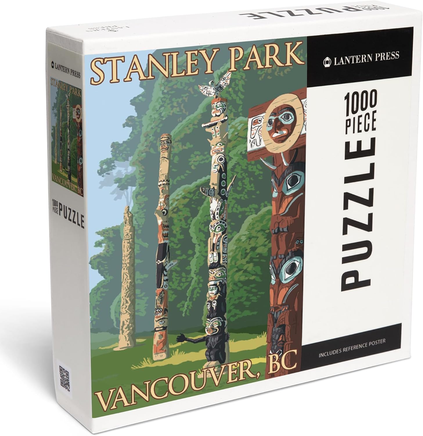 Lantern Press Vancouver, Canada, Stanley Park Totems 1000 Piece Jigsaw Puzzle for Adults, Made in USA with Reference Poster