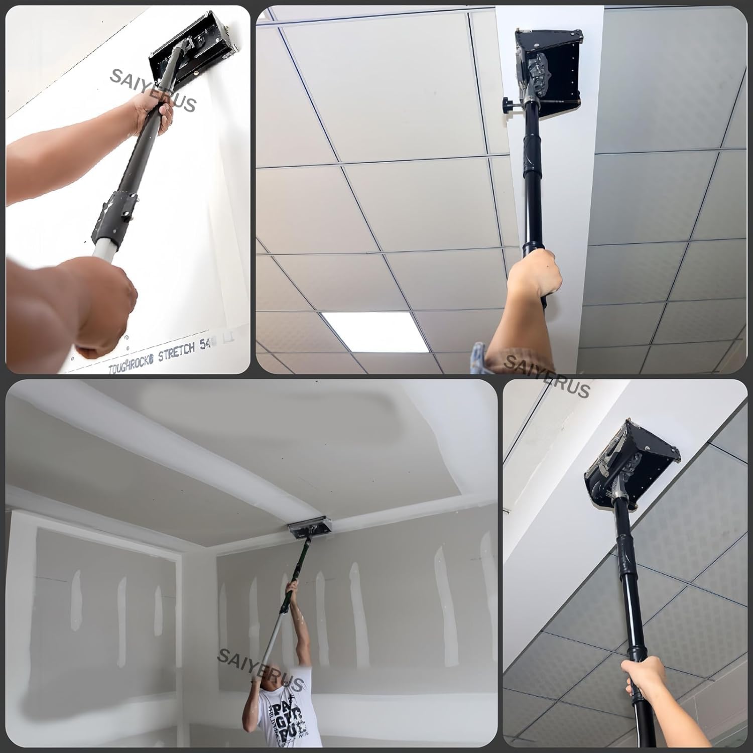 Raspador de masilla plana con mango extensible, herramienta de yeso de 10 pulgadas para acabados suaves, herramienta de enlucido duradera para bricolaje y contratistas