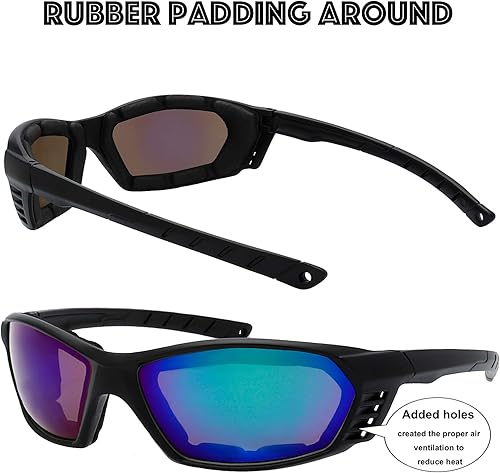 Miniatura 7 de Anteojos de motocicleta con marco acolchado, lentes con bloqueo total de UVB, para actividades al aire libre