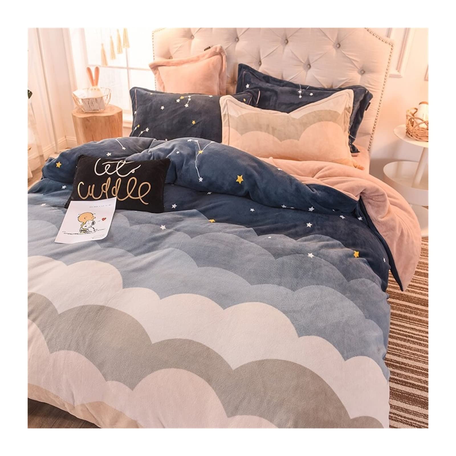 Housse de couette en velours 200x230 cm idéale pour cocooner en hiver