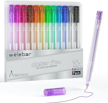 Glitter Gel Pens for Cricut Joy and Joy Xtra, 0.8 Tip Medium Point Pens for Writing Drawing Cards Invitation