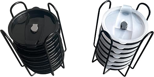 Organizador de tapa para vaso, 2 piezas de tapa apilable, soporte de almacenamiento para ahorrar espacio dentro del gabinete y encimeras para YETI