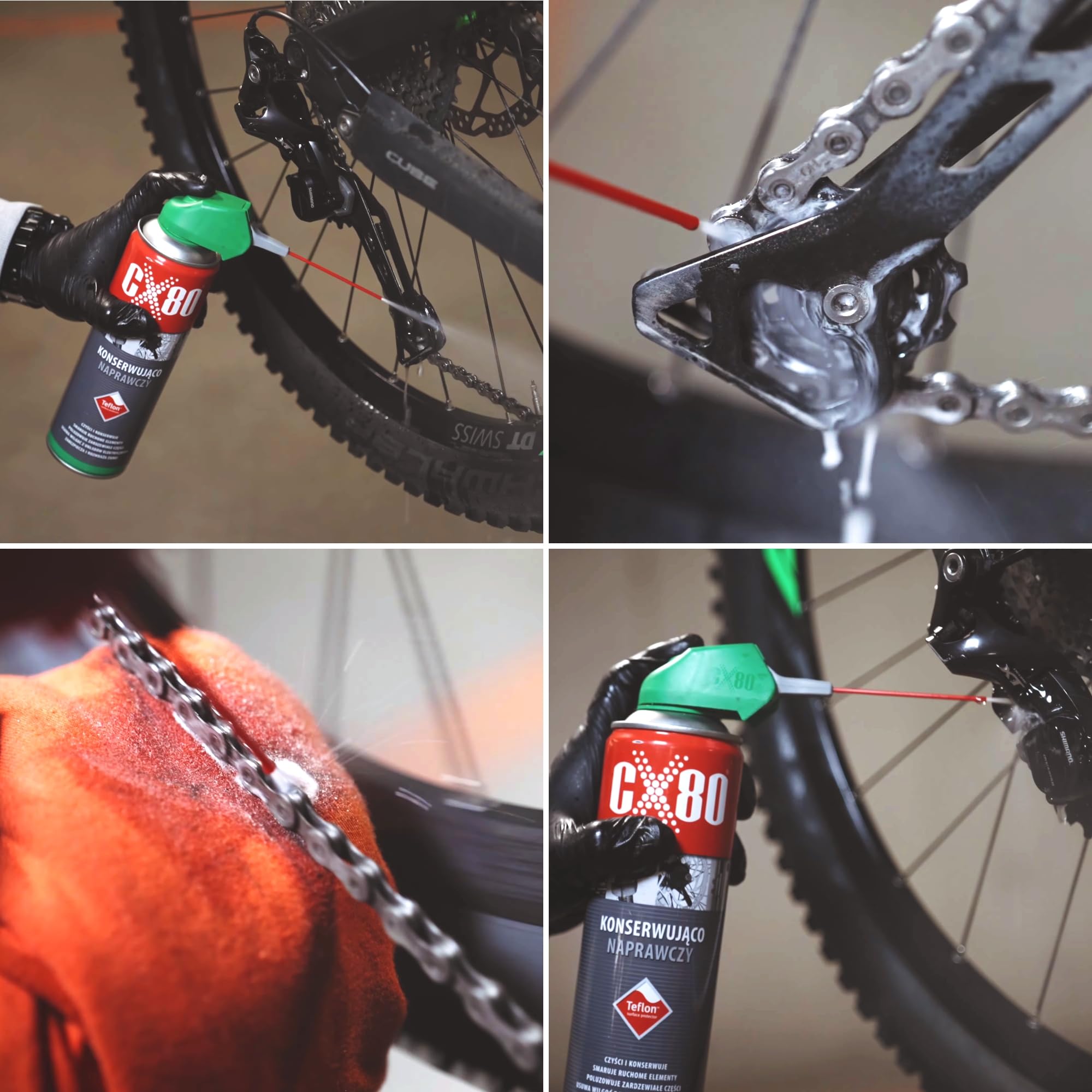 CX80 Teflonspray Spray - Trockenschmierspray, Gleitspray & Multifunktionsschmiermittel - Kettenspray Fahrrad, Motorrad & Industrie - Korrosionsschutz - Bestschweissen.de (6, Duospray 250 ml)