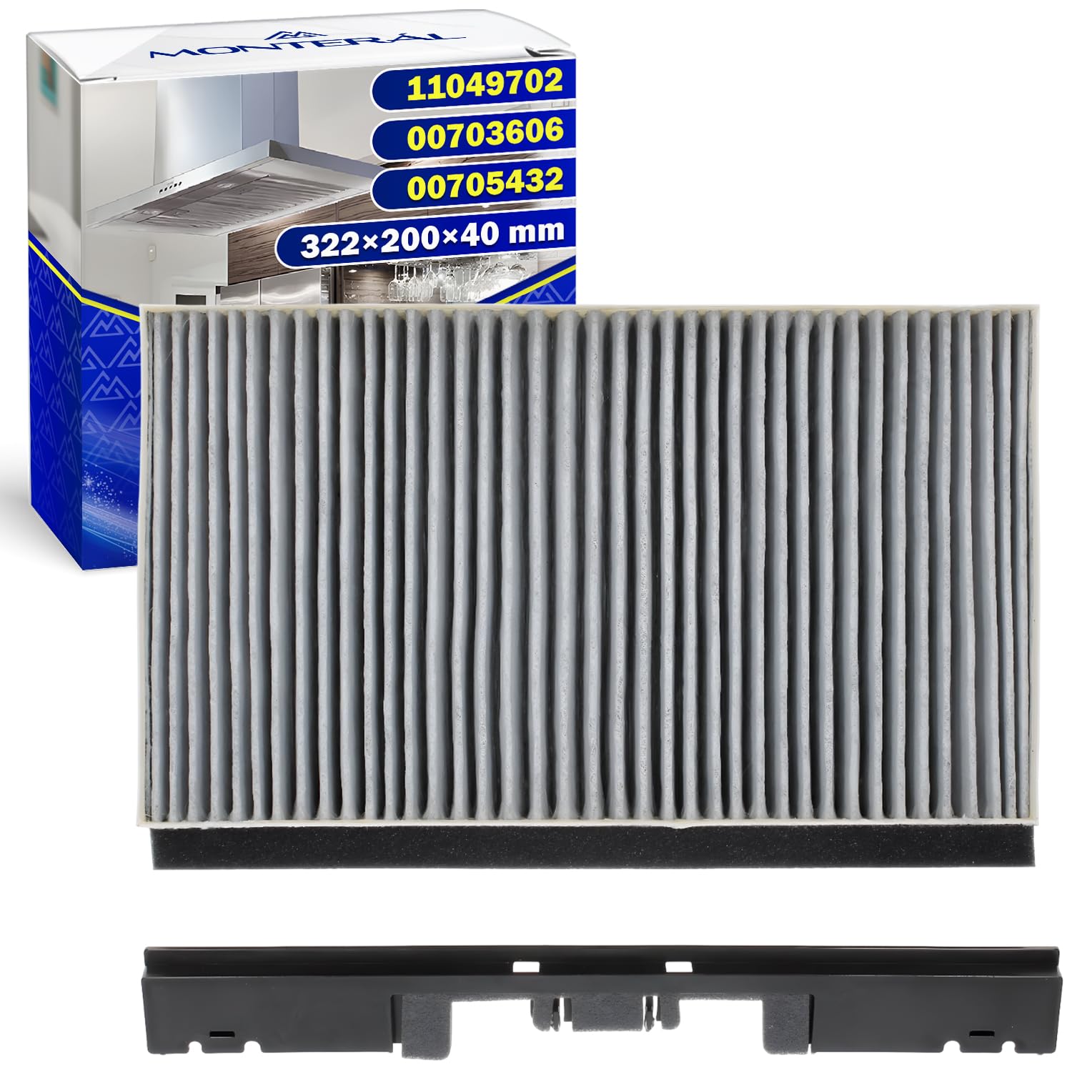 Aktivkohlefilter für Dunstabzugshaube 322x200x40 mm 00705432 für Bosch | für Constructa für Siemens für Neff - MONTERAL