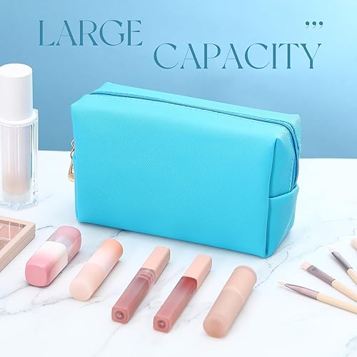 Miniatura 9 de Kigeli 15 piezas de bolsa de maquillaje de piel sintética bolsa de maquillaje a granel impermeable con cremallera bolsa de viaje para artículos de