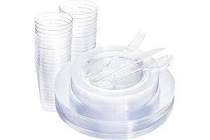 Clear Plastic Plates and Bowls Sets