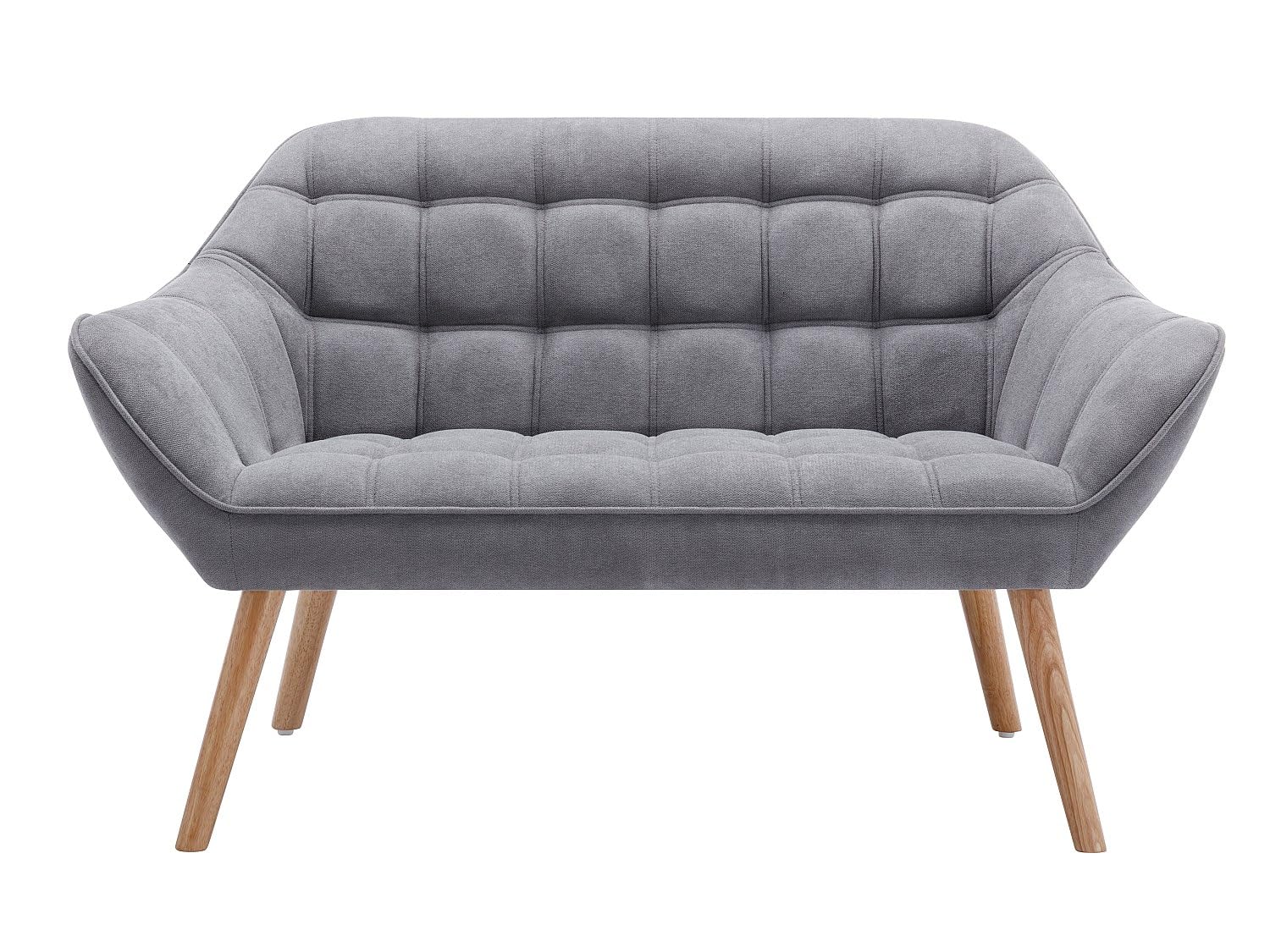 Vente-unique - Canapé 2 Places et Fauteuil en Tissu Gris Caserta