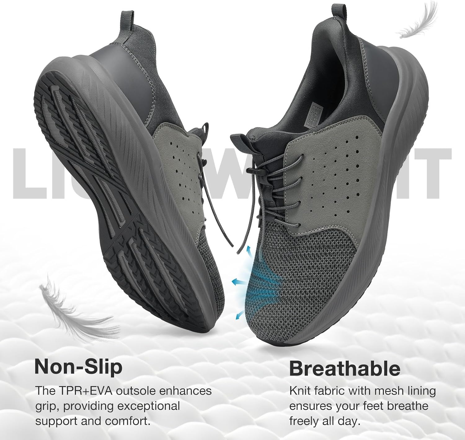 HEEZ Mens Slip On Fashion Sneakers Walking Shoes for Men Comfortable Breathable Casual Running Shoes - Image 3