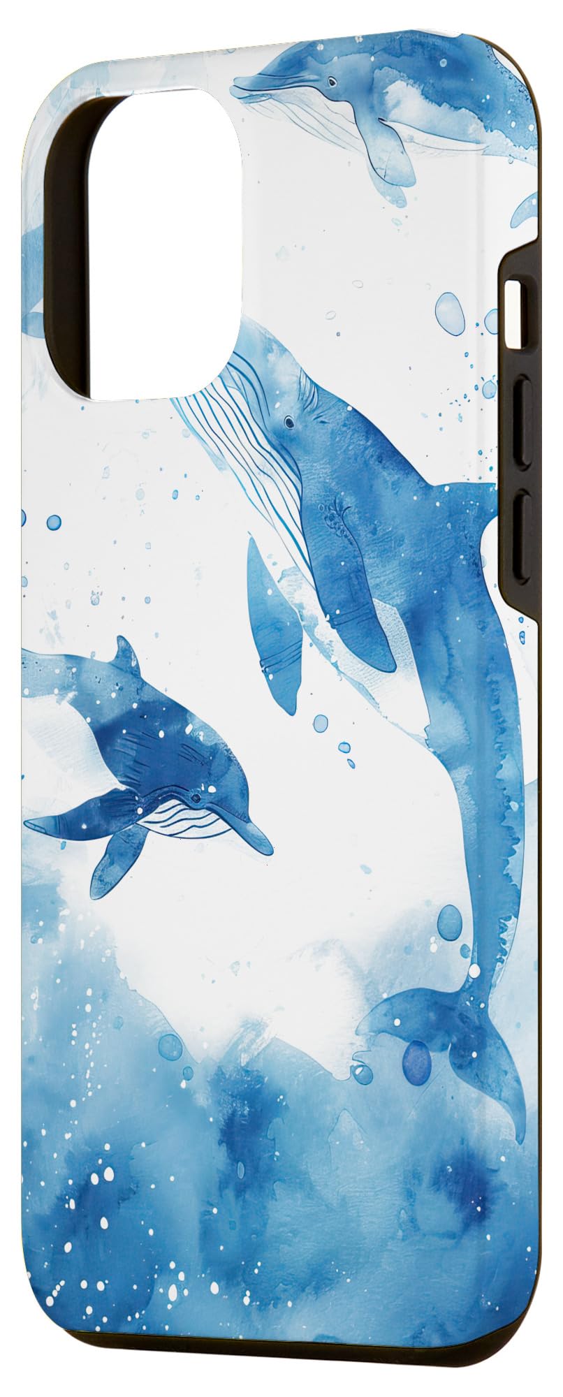 iPhone 12 Pro Max Watercolor Pastel Indigo Beach Sandy shores Elements Pattern Case - Image 2