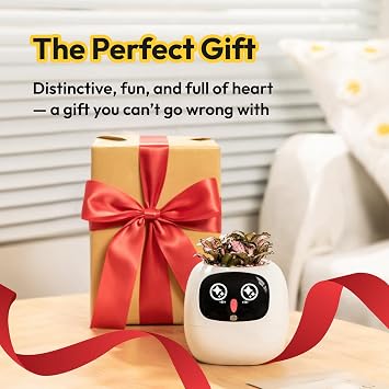Ivy AI Smart Flowerpot with Emoji Intelligent Planter Robot for Decorative Plants Tamagotchi Flowerpot Stylish Planter Gotch Home Decoration