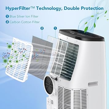 15,000 BTU Portable Air Conditioner - 3-In-1 Cooling for Spaces Up to 850 Sq.Ft With Remote, Timer & Easy Installation