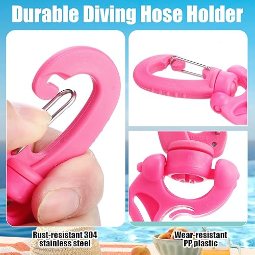 Vista 10 de Weewooday Piezas Soporte de manguera de buceo Clip de buceo Accesorios de buceo Clip de manguera doble BCD con hebilla de gancho a presión