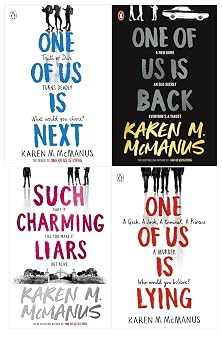 Karen M McManus Collection 4 Books Set One of Us is Lying, One of Us is Next, One of Us is Back, Such Charming Liars
