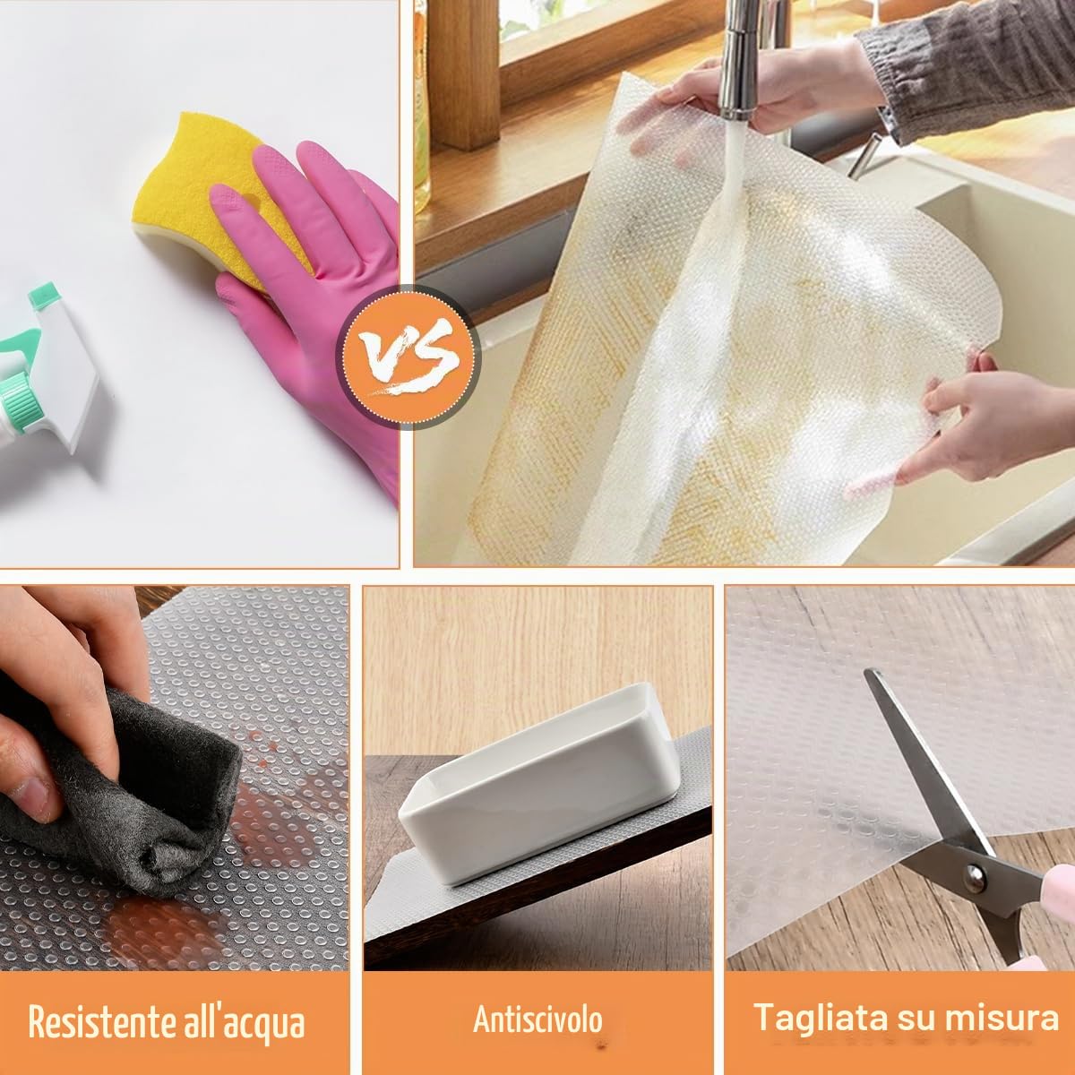 Tappetino per Cassetti Antiscivolo Trasparente 45x500cm Rivestimenti per Cassetti da Cucina Copri Cassetti Cucina Rivestimento Cassetto Non-Adesivo EVA Rotolo Carta Shelf Liners Frigorifero