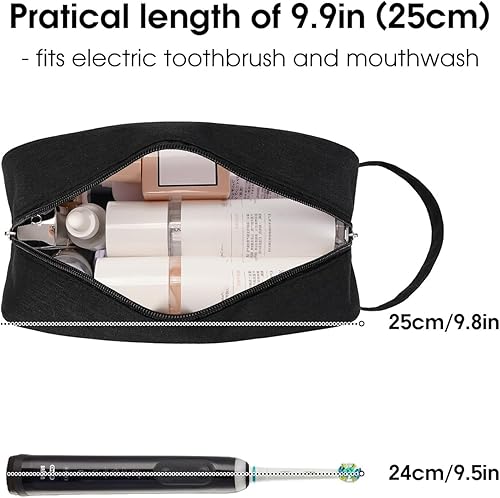 Miniatura 2 de Narwey Neceser para hombre, organizador de artículos de tocador de viaje, kit de afeitado para artículos de tocador (transparente-negro)