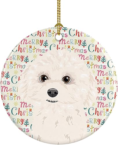 Miniatura 126 de Caroline's Treasures Adorno navideño de husky siberiano en blanco y negro #2 de cerámica para árbol de Navidad, decoración colgante para el hogar,