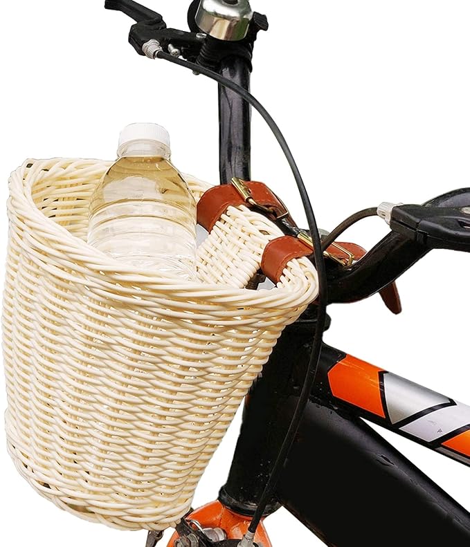 Amazon 自転車カゴ 籐 前かご 籐風バスケット 自転車バスケット