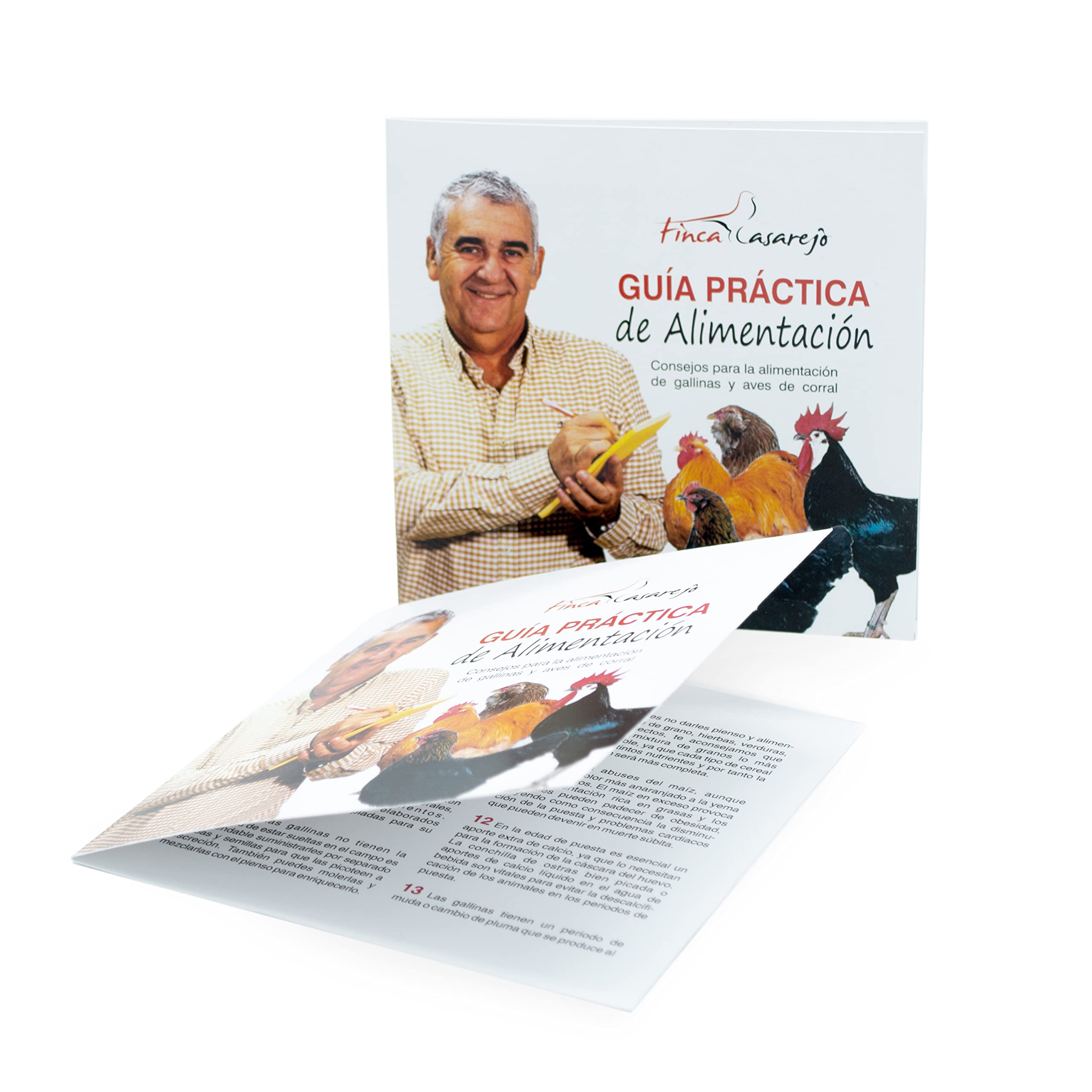 FINCA CASAREJO Comedero para Gallinas con Sistema Antidespilfarro - Tolva Happy Chickens 8 kg - Plástico Resistente para conservar el alimento - Incluye Guía Práctica de Alimentación - 5