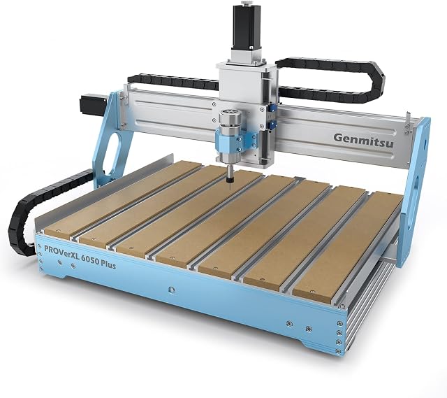 Genmitsu CNC Machine PROVerXL 6050 Plus for Metal Wood Acrylic MDF Carving, GRBL Control, 3 Axis Milling CNC Router Machine, Hybrid Table, Working Area 600 x 500 x 115mm (23.62" x 19.69" x 4.53")