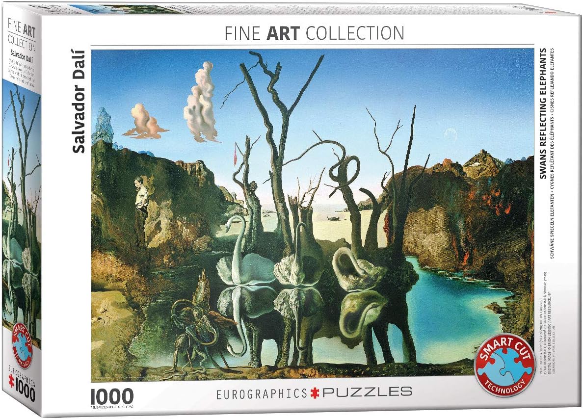 EuroGraphics Salvador Dalรญ Swans Reflecting Elephants Puzzle (1000 Piece) (6000-0846) , White