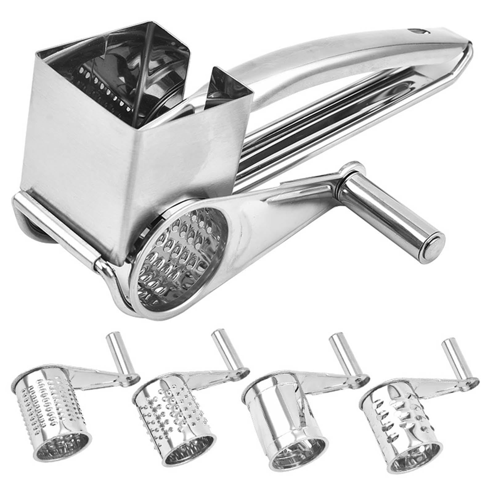 Ralladores de Queso Giratorios, Cortadores de Queso Manuales, Ralladores Y Cortadores de Queso Multiusos Fáciles de Usar para Chocolate, Especias Y FR, 4 Hojas, Individual