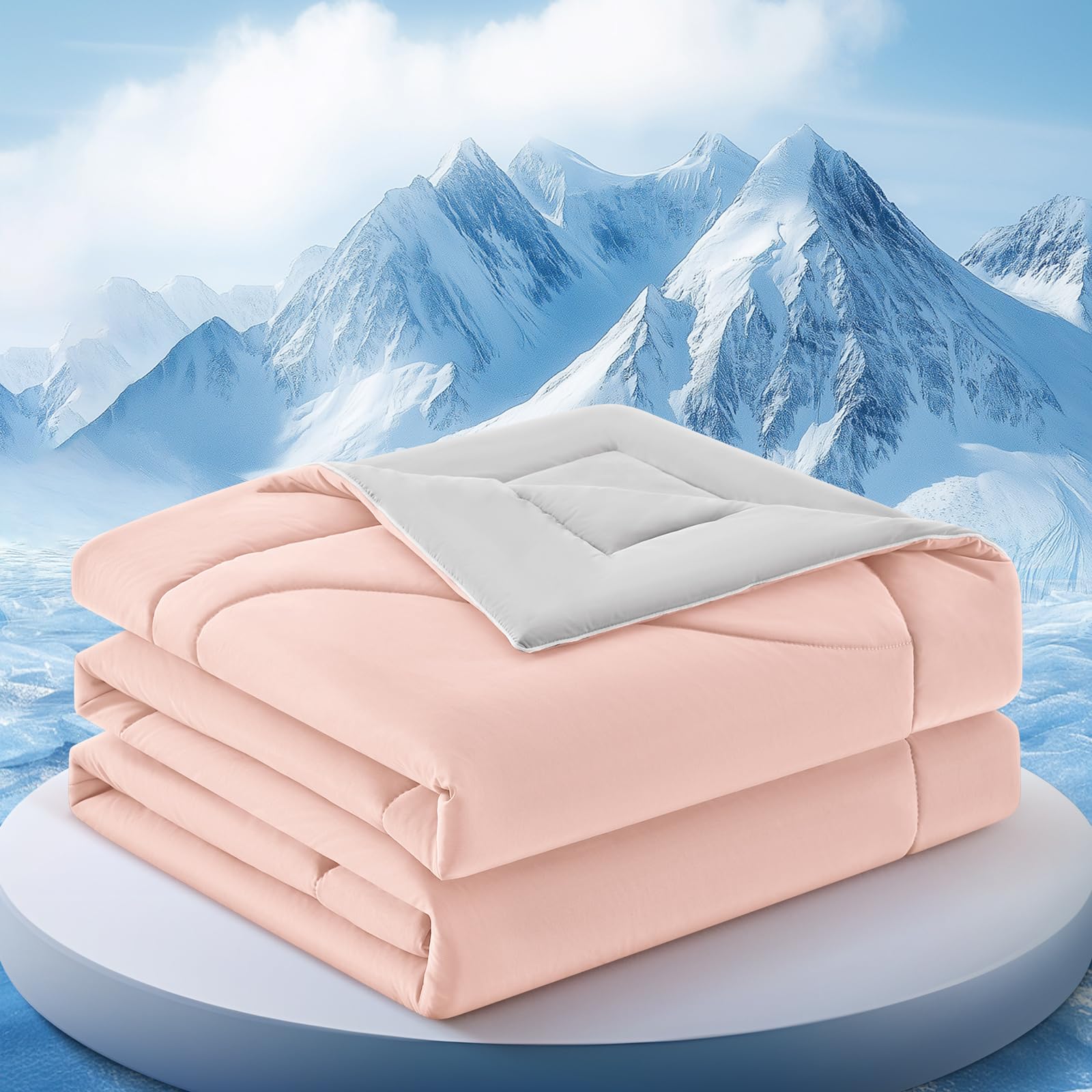 Cooling Comforter Queen Size for Hot Sleepers，90″x108″, Pink