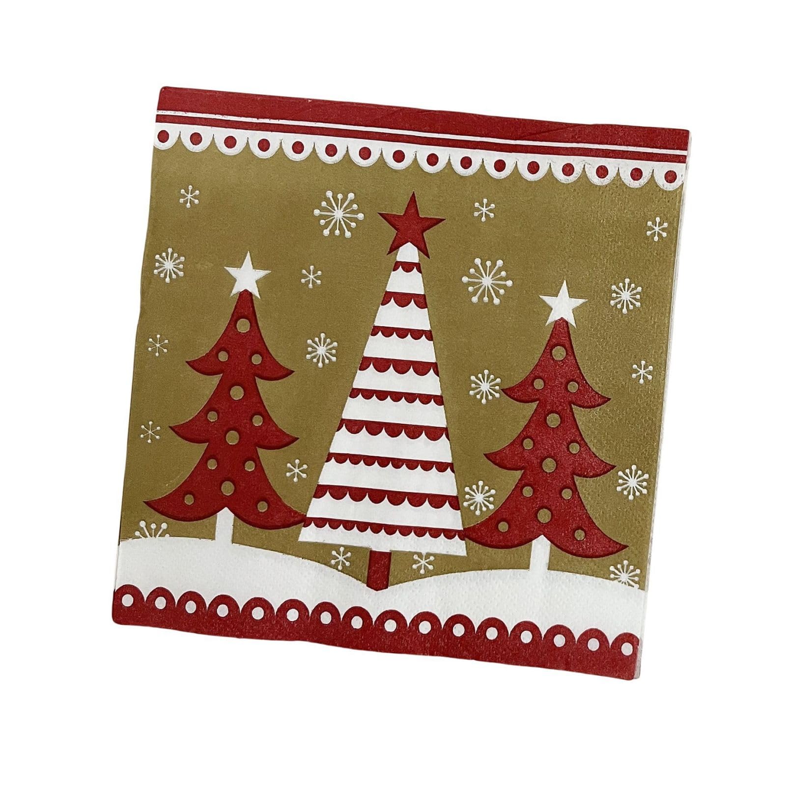 Servilletas Papel Árbol De Navidad Servilletas Decoupage Decoradas Papel Higienico Desechables Toilet Paper Cumpleaños Cocktail 2 Capas Paper Towels Bodas Fiesta Jardín 30 Paquetes(33x33cm）