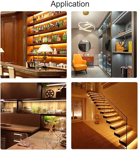 Miniatura 10 de HAMRVL Tira de luces LED COB, DC12V 16.4ft5M 320ledsM CRI90 cinta LED flexible brillante de 0.315in, para armario interior del hogar, dormitorio,