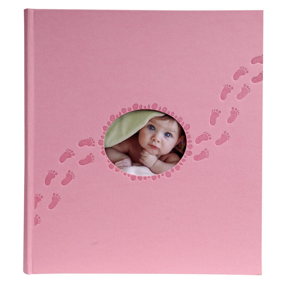 Exacompta 12202E Piloo, 1 Album Libro Fotografico 29x32cm Per 300 Foto, 60 Pagine Bianche Con Divisori In Pergamena, Copertina In Carta Goffrata Con Piedini In Rilievo E Riquadro, Rosa