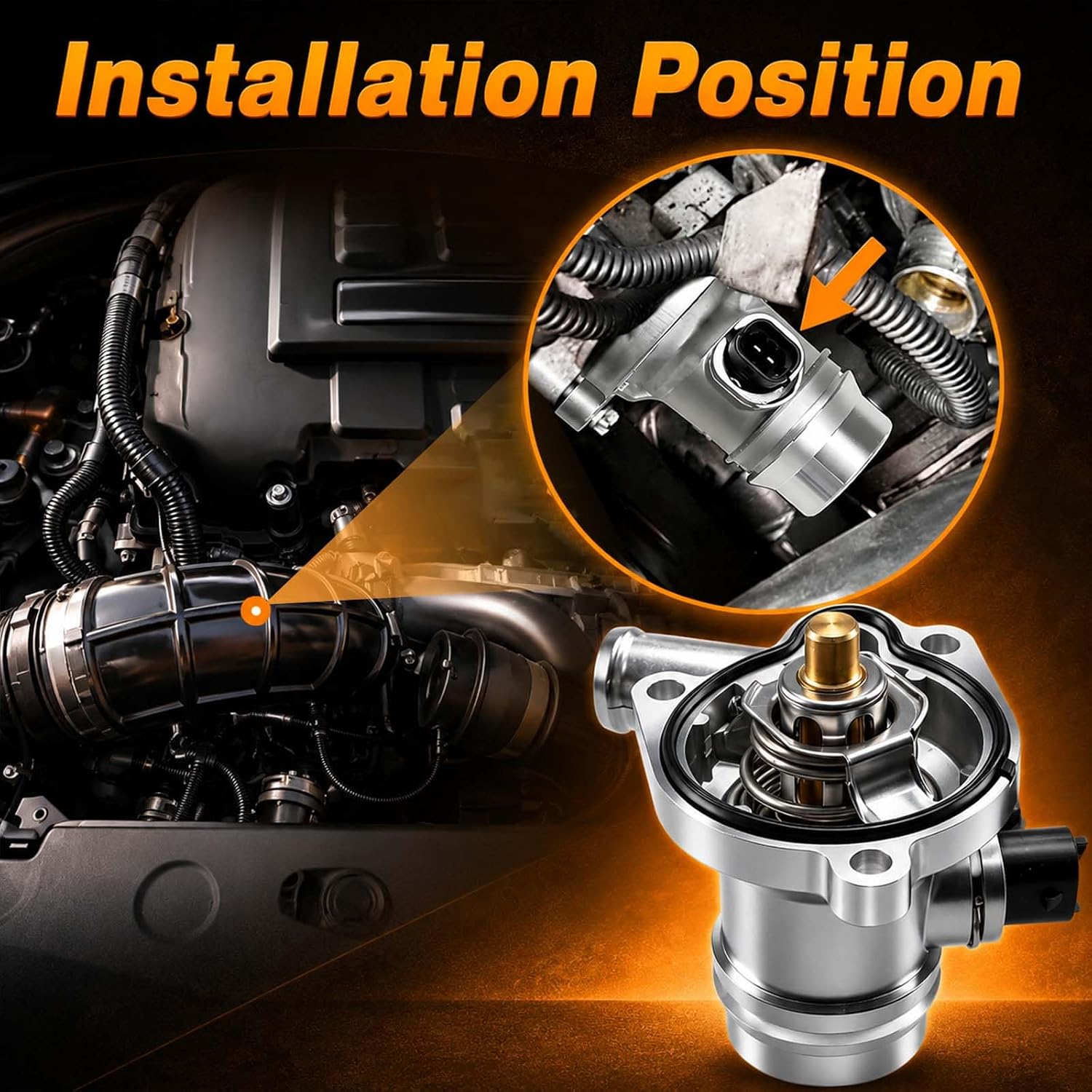 FUSCH Aluminum Coolant Thermostat Housing for Chevy Cruze 1.4L 2011-2016