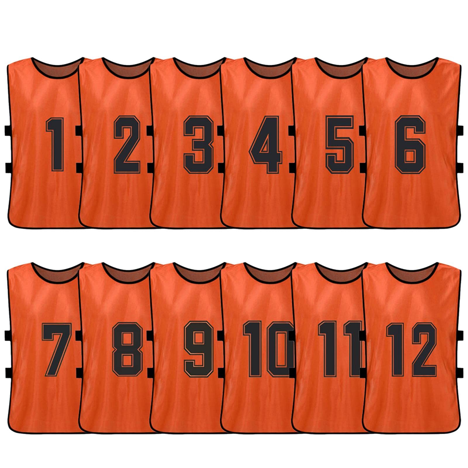Gilet, 12 PCS Adultes Football Pinnies Maillots De L'équipe De Football À Séchage Rapide Jeunes Sports Scrimmage Formation De L'équipe De Football Dossards Numérotés Pratique Gilet De Sport