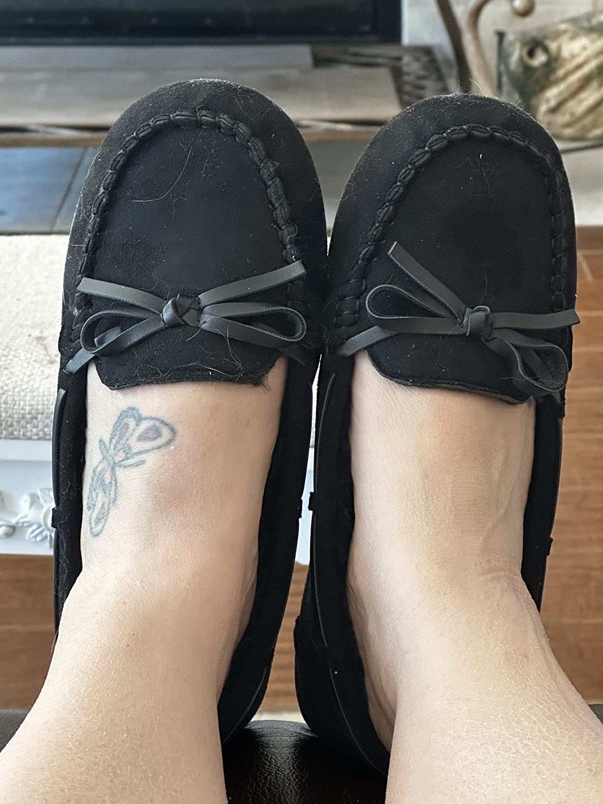 Women's Faux Suede Moccasin Slippers - Soft Fur Lined, Indoor/Outdoor