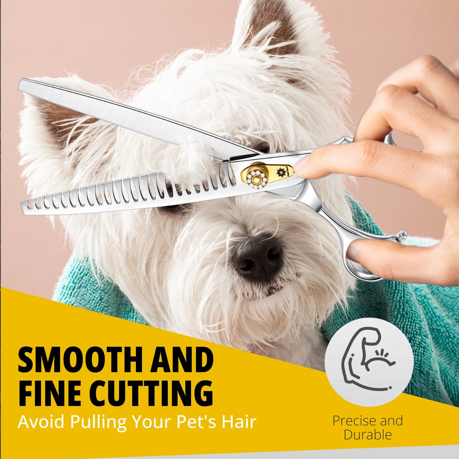 Dream Reach 8 pulgadas Effilierschere tijeras para perros - tijeras para perros con mango ergonómico, tijeras de piel 75% de adelgazamiento
