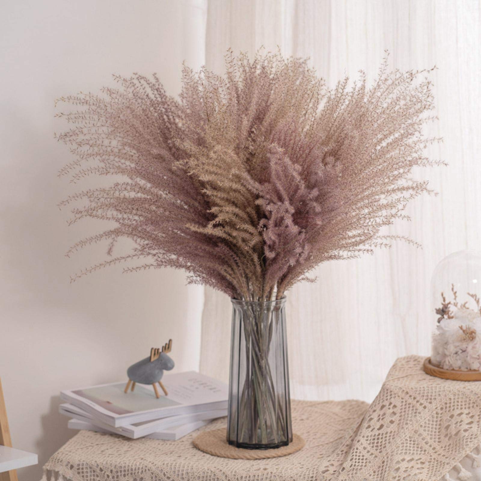 Guirlande Artificielle Plantes Fleurs，70pcs Bouquet d'herbe De Pampa Sèche Ferme Décoration De La Maison Accessoires De Photographie