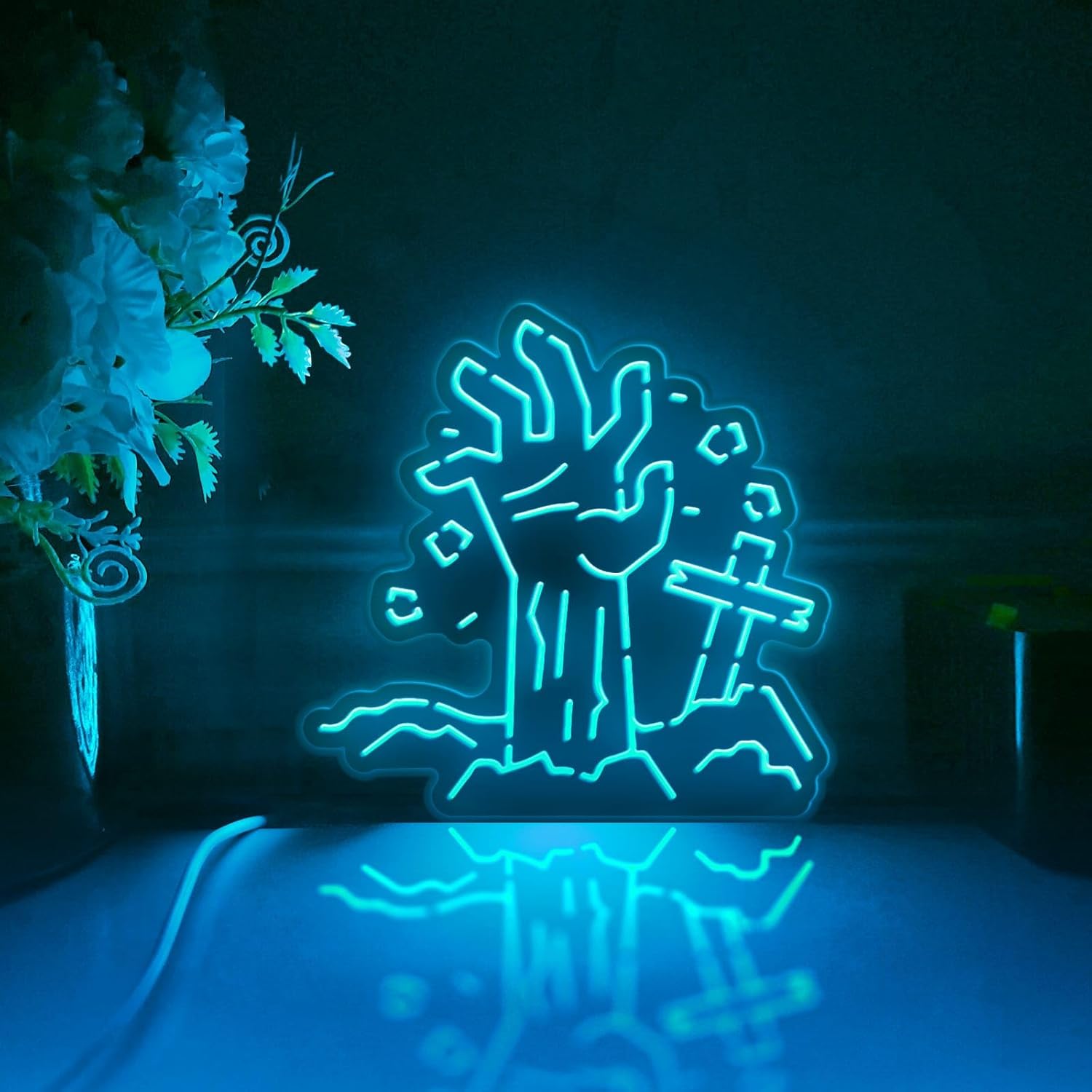 Ghost of The Living Dead Led Light Box, Buried Hand Wall Art Decor, Lighted Desktop Decoration (RGB Light, Small Size)