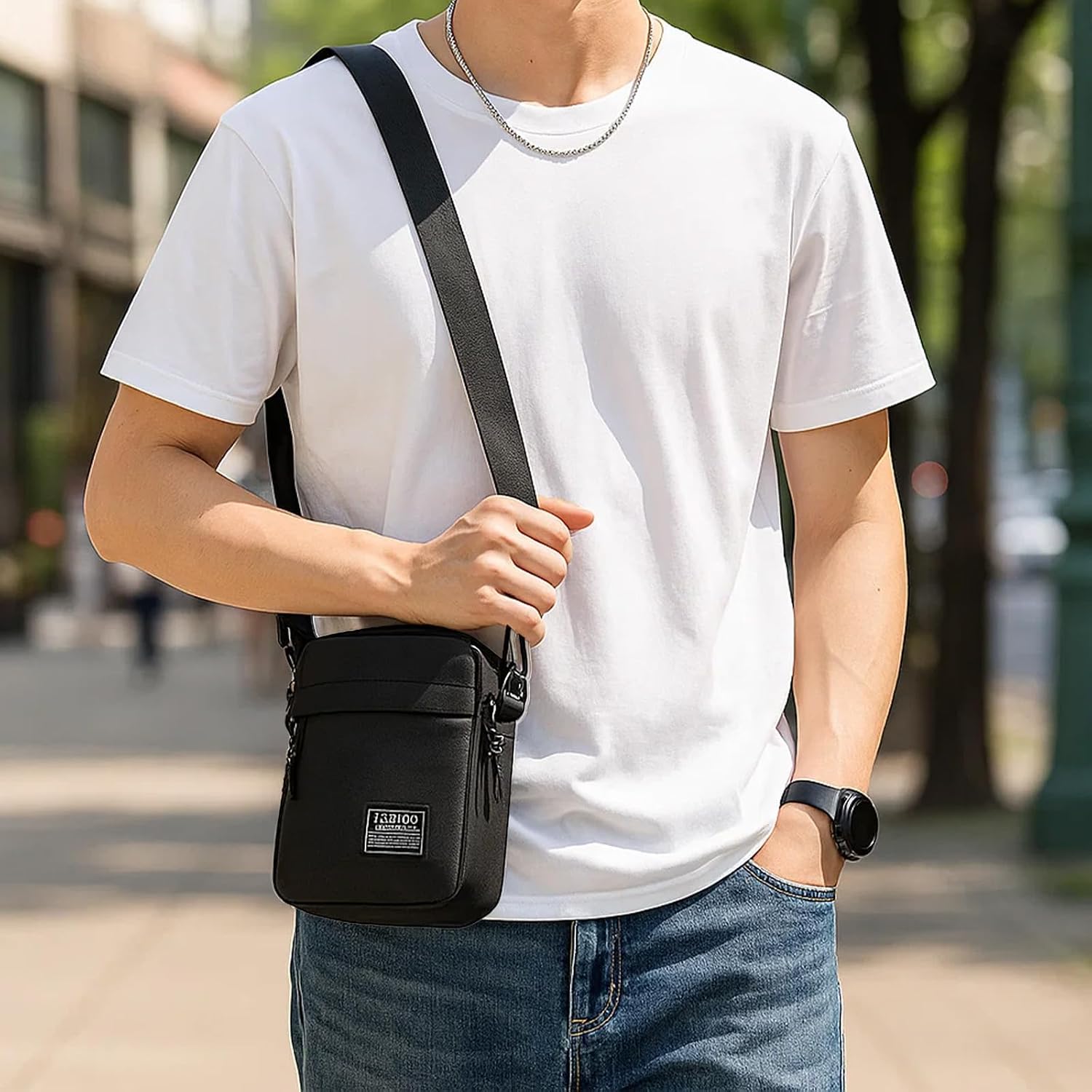 Bolsas transversais para homens e mulheres, bolsa de ombro de viagem, carteira de telefone, pequena bolsa mensageiro casual para trabalho, caminhadas, viagens, Preto, Small, Tendência Bolsas transversais para homens e mulheres, bolsa de ombro de viagem, carteira de telefone, pequena bolsa mensageiro casual para trabalho, caminhadas, viagens, Preto, Small, Tendência