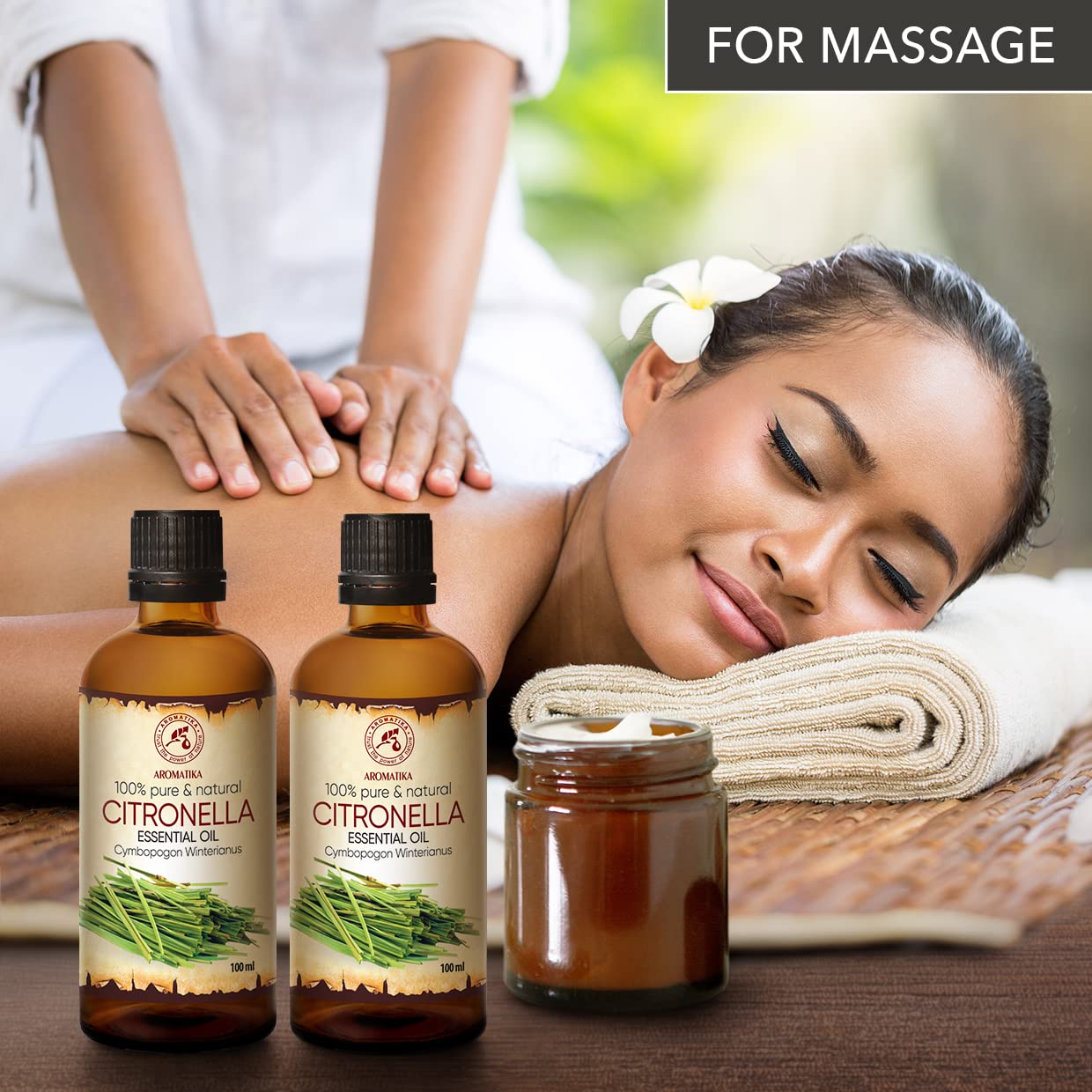 Olio Eessenziale di Citronella 2x100ml - 100% Puro Fragranze Naturali Intenso e Duraturo Ideale per Sauna - Massaggi - Cosmetici - Aromaterapia - Diffusori e Candele - Cymbopogon Winterianus