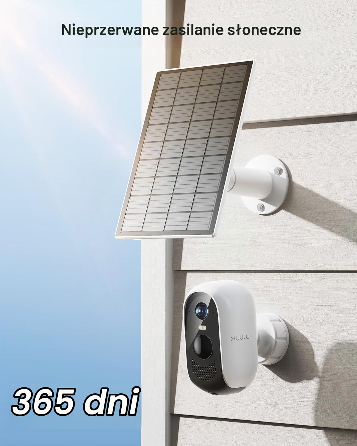 WUUK Solarna kamera bezpieczeństwa zewnętrzna, bezprzewodowa, baza główna + 2 kamery, Forever Power, lokalna pamięć masowa 32 GB, brak opłat miesięcznych, noktowizor, wykrywanie ruchu, WiFi 2,4/5 GHz