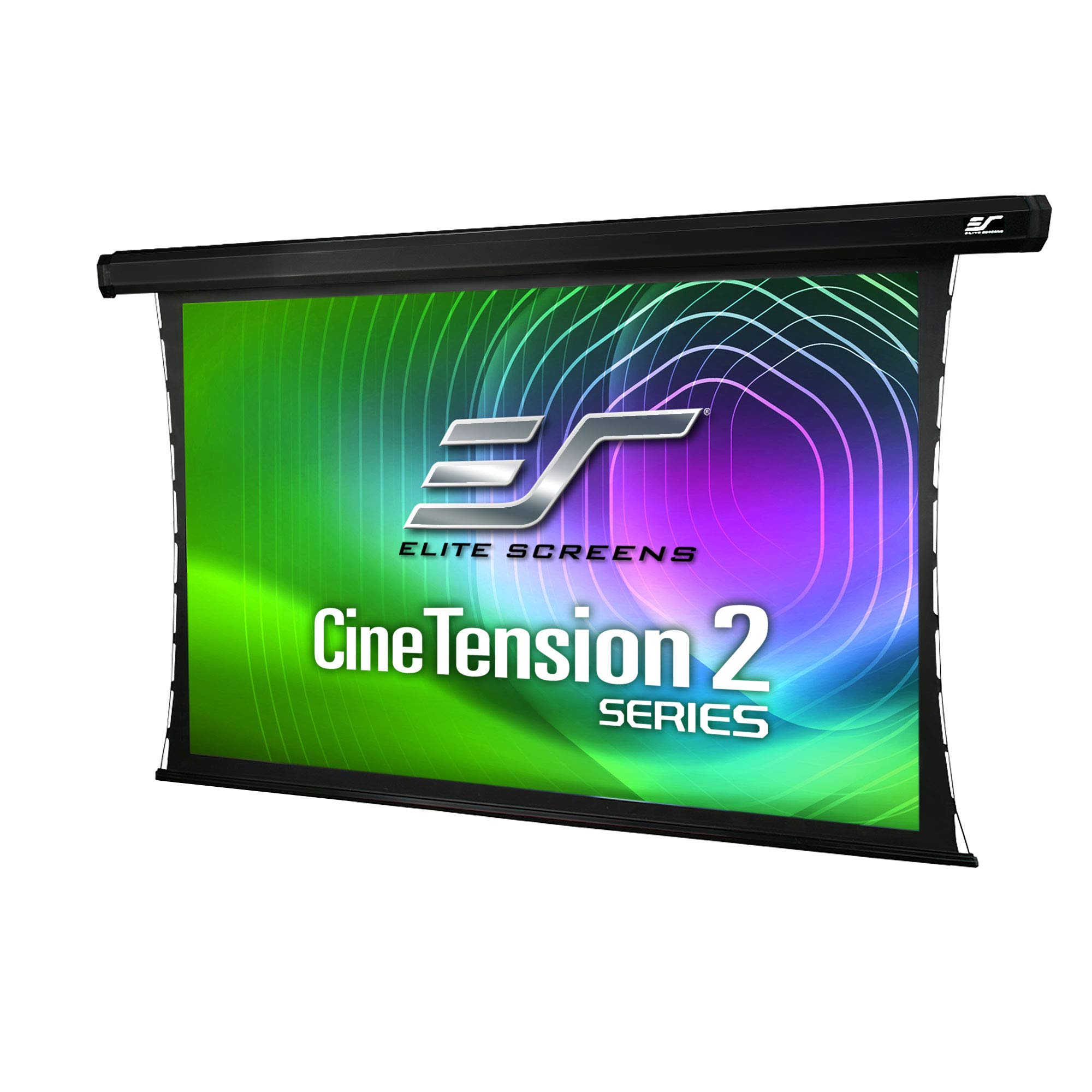 Elite Screens CineTension 2, 135-inch Diagonal 4:3, 4K/8K Tab-Tensioned Electric Drop Down Projection Projector Screen, TE135VW2
