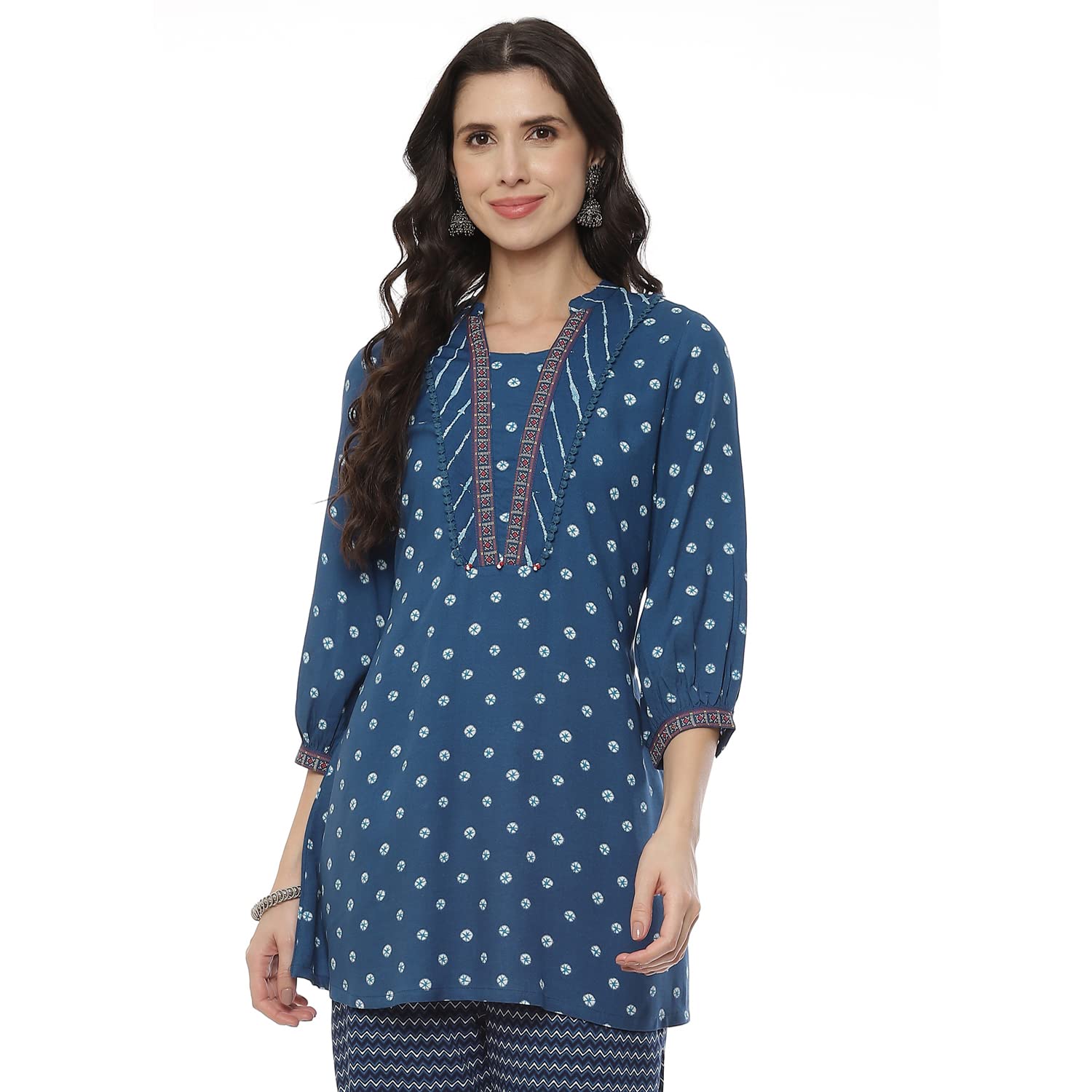 rangriti Indigo Liva Shibori Top for Women-picture-43
