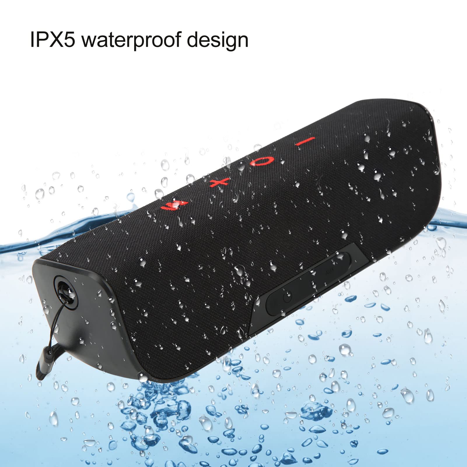 Acouto Altavoz Inalámbrico 10W IPX5 Impermeable FM AUX 3000mAh Micrófono Incorporado Altavoz Portátil para Acampar Al Aire Hogar Negro Rojo Seguro Confiable Que Utiliza Este IPX5 a Multi (Negro Rojo)